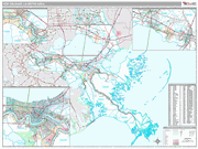 New Orleans-Metairie Wall Map Premium Style